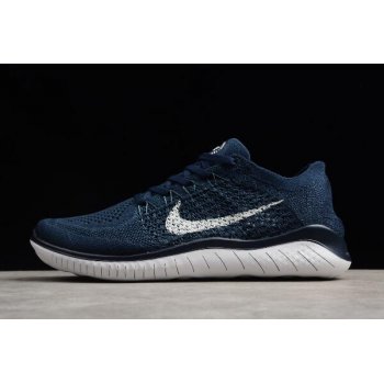 Nike Free Rn Flyknit 2018 Navy Blue White-Fleet Blue Running Shoes 942838-400 Shoes